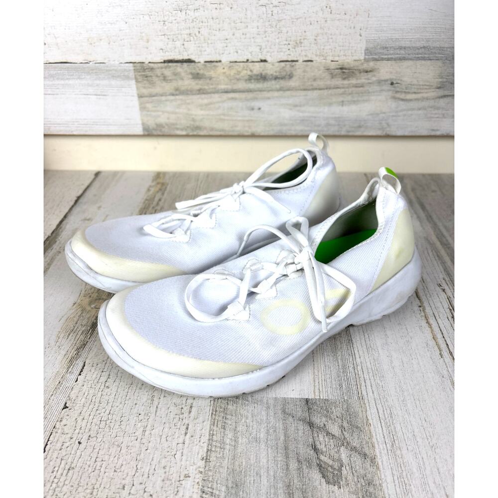 OOFOS Womens 10 White OOmg Sport LS Low Comfort Athletic Casual Sneakers Lace-up